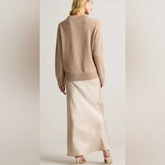 NWT QUINCE 100% Mongolian Cashmere Boxy Crewneck Sweater Oatmeal Size XL - Picture 6 of 17